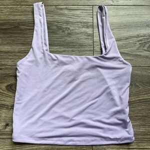 Purple Double Lined Cropped Tank Top